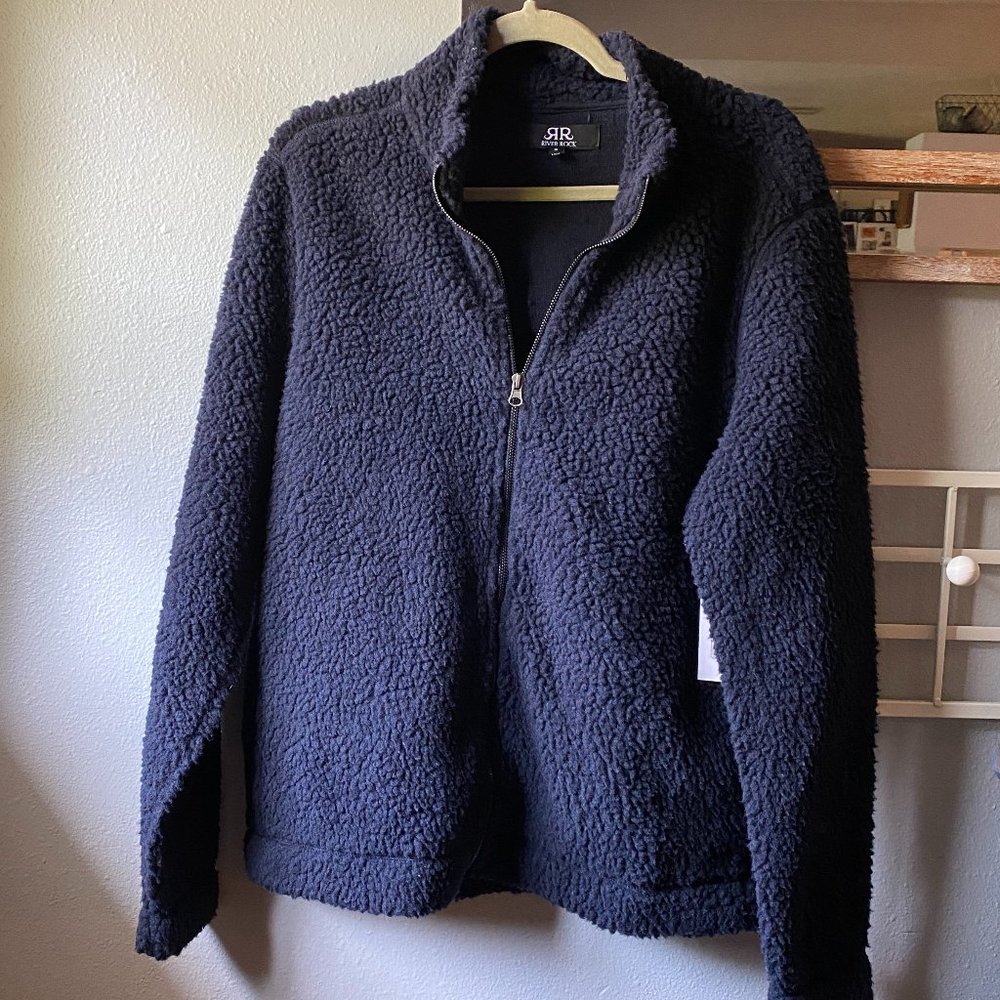 NWT River Rock Mens Navy Cozy Popover Jacket